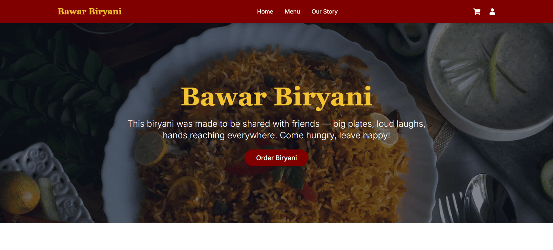 Bawar Biryani E-Commerce