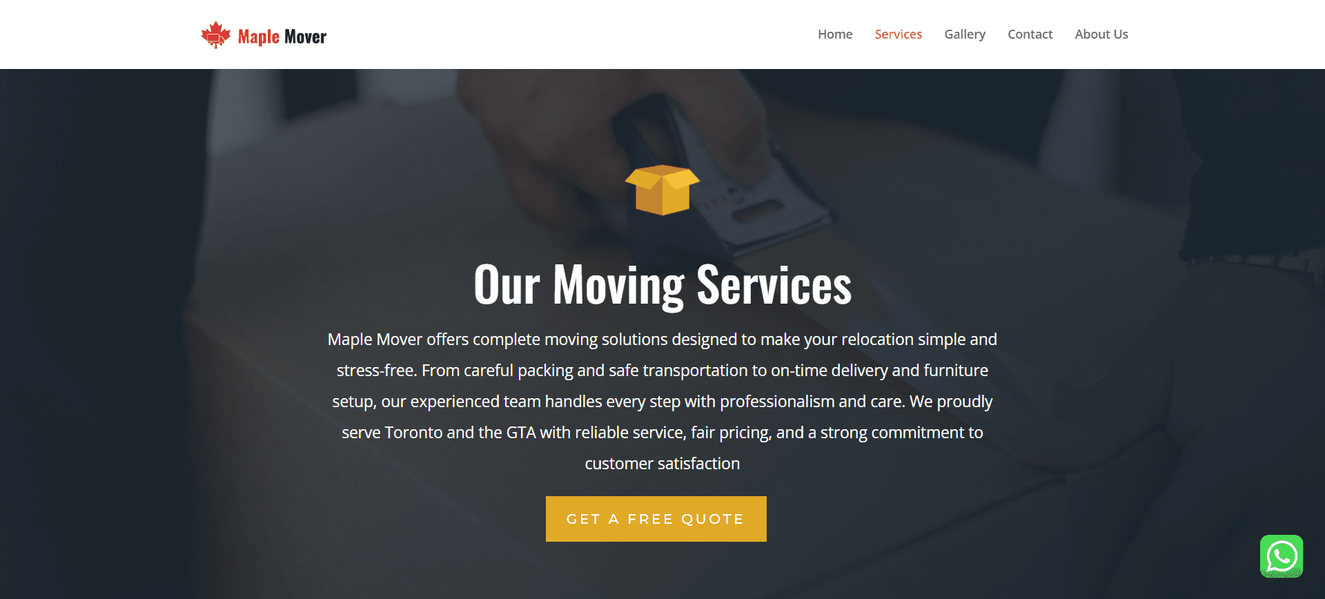 Maple Mover Website — screenshot 2